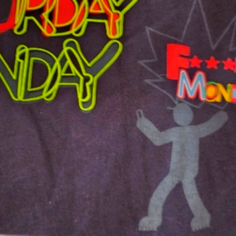 Levanter F***N Monday T-Shirt Black & Multicolor Size L - Picture 4 of 11